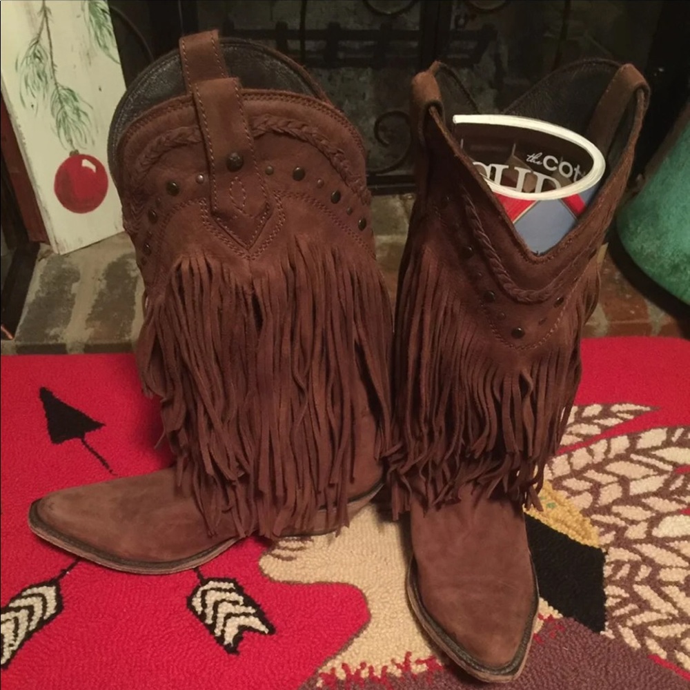 Liberty Black fringed boots